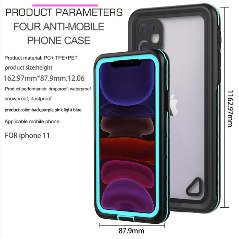 Καλύτερη αδιάβροχη iphone 11 περίπτωση φθηνές αδιάβλητες για τη ζωή υποθέσεις για το iphone11 wt phof για το iphone (μπλε) με διάφανο οπίσθιο κάλυμμα
