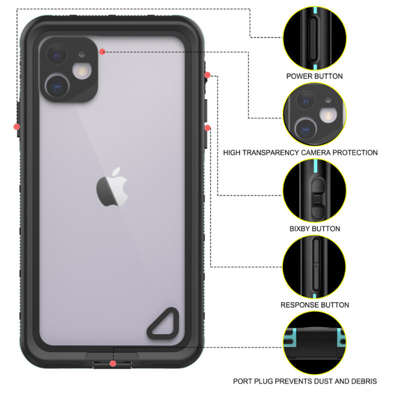 αδιάβροχη, αδιάβροχη iphone 11 περίπτωση υποβρύχιου ipod case iphone 11 αδιάβροχη υπόθεση ((μαύρη) με διάφανο οπίσθιο κάλυμμα