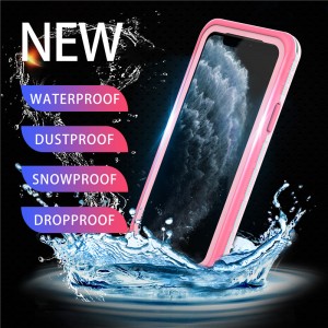 Apple iphone 11 pro waterpro 100 αδιάβροχο τηλέφωνο θήκη iphone 11 pro waterpro pro pro waterpro puch (ροζ) με συμπαγές χρώμα πίσω κάλυμμα