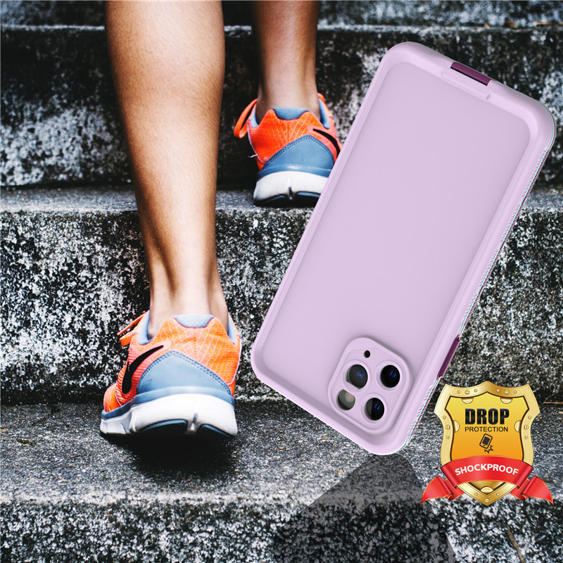Iphone 11 pro περίπτωση ανθεκτικό στην παραλία τηλέφωνο υπόθεση iphone pro αδιάβροχη περίπτωση (πορφυρό) με στερεό χρώμα πίσω κάλυμμα