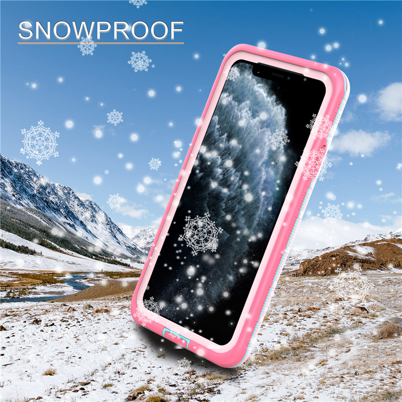 Αδιάβροχη θήκη για επαγγελματική χρήση σε σκόνη iphone 11 pro max case αδιάβροχη θήκη κινητού τηλεφώνου (ροζ) με διαφανές πίσω κάλυμμα
