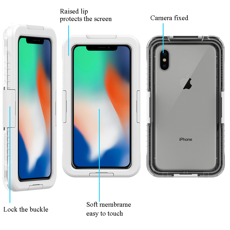 Παγκόσμια αδιάβροχη θήκη για κινητά τηλέφωνα μικρή σαφής αδιάβροχη θήκη για υποβρύχια θήκη για iphone XS Max (λευκό)