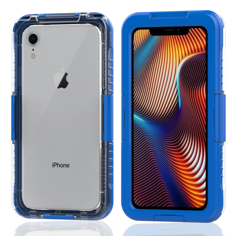 Αδιάβροχο πακέτο για iphone water shock shock proof καλύτερη αδιάβροχη θήκη για iphone XR (μπλε)